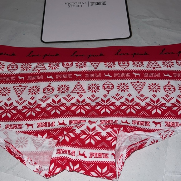 Victoria's Secret Boyshort PINK Christmas Boyshort Underwear UNISEX XL - Picture 4 of 10